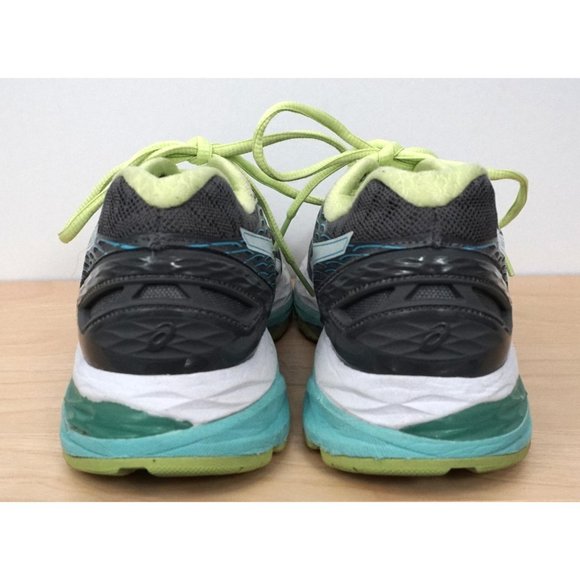 ASICS Gel Nimbus 18 Gray Lime Turquoise Lace Up Running Shoes Sneakers Size 6 - Picture 6 of 9